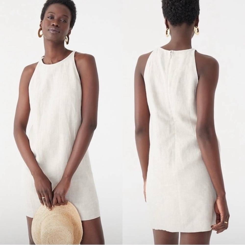 J. Crew Maxine High Neck Shift Dress in Linen Yellow - XS - Picture 6 of 16